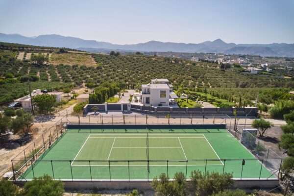 Geolivia Twin Luxurious Villas Rental Crete - Exterior - Professional Tennis Court